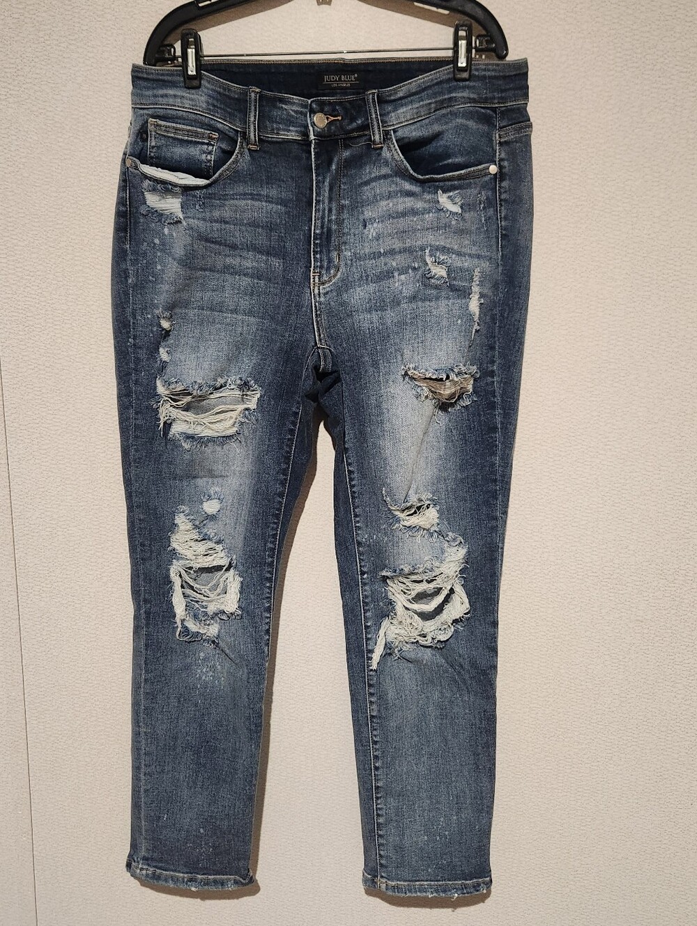 Judy Blue Distressed Boyfriend Fit Jeans Stretch Size 14W